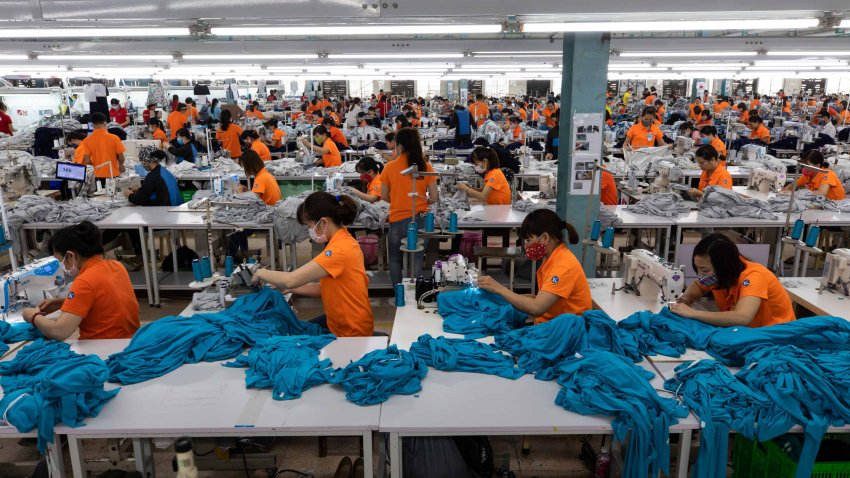 Employees at a clothing factory in Vo Cuong, Bac Ninh province, in Vietnam.