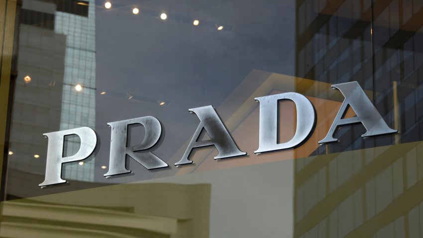 A logo of Prada